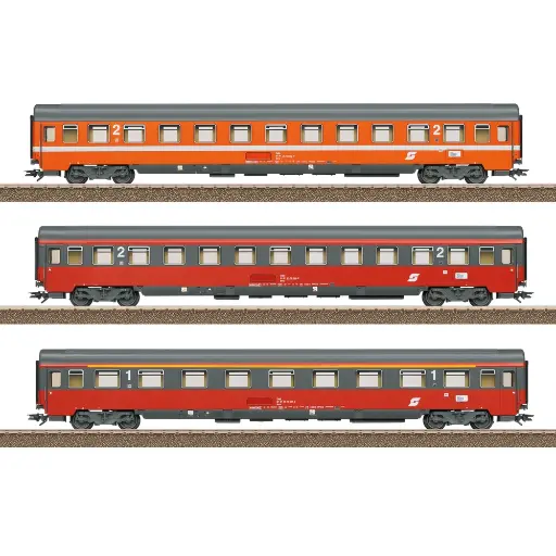 [TR23111] Coffret de 3 voitures voyageurs FD Mozart 2 - Trix 23111 - HO 1/87 - OBB - EP IV - 2R