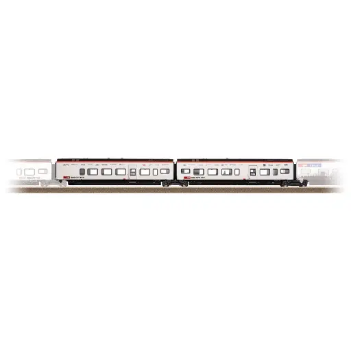 Set de voitures de complément 2 pour le RABe 501 Giruno - Trix 23285 - HO 1/87 - Ep VI