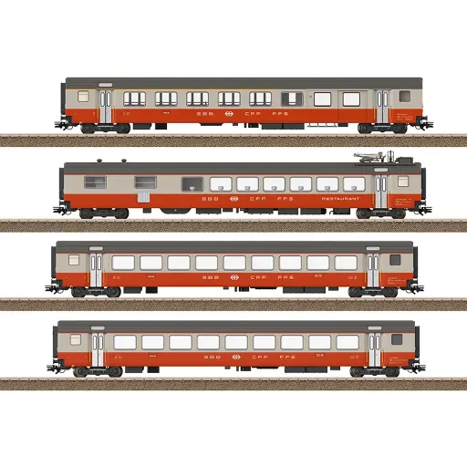 [TR23690] Coffret de voitures voyageurs Swiss Express - Trix T23690 - SBB/CFF/FFS - HO 1/87 - EP. IV - 2R