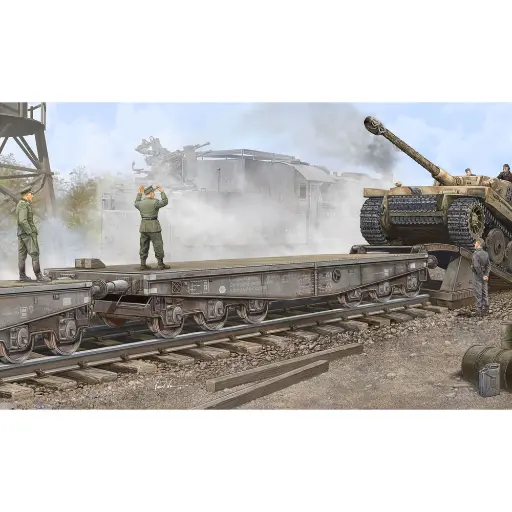 [TR00221] Chariot à plate-forme  lourde type Ssyms 80 - Trumpeter 00221 - 1/35