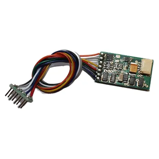 [SA1182] Décodeur digital 2A avec temporisation + prise NEM + prise SUSI + Railcom (8 broches avec fils) - Uhlenbrock 1182 - HO 1/87