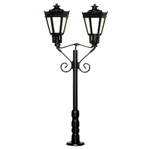 [VI6073] Lampadaire Noire Double - Hauteur 65mm - Viessmann 6073 - HO 1/87