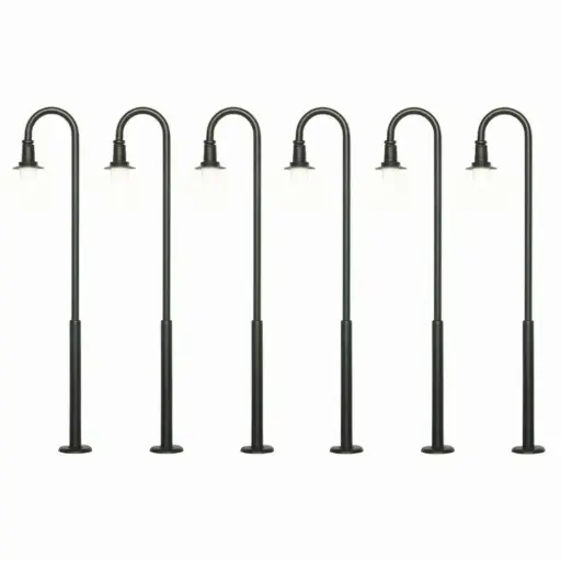[VI61406] Lampadaires coudés, LED blanc chaud, 5 + 1 - Viessmann 61406 - HO 1/87