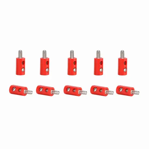 [VI6871] Sachets de 10 Fiches Mâles - Rouge - VIESSMANN 6871 - Universelle