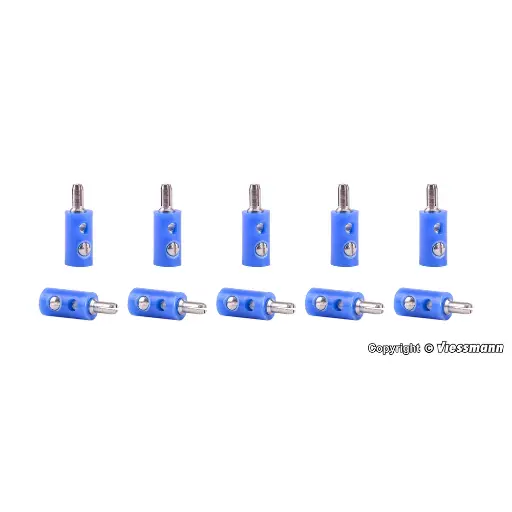 [VI6874] Bouchon cruciforme bleu, 10 pièces - Viessmann 6874