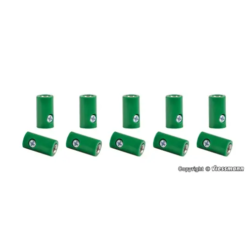 [VI6881] Lot de 10 Manchons - Vert - Viessmann 6881 - Toutes Echelles