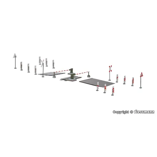[VI5108] Barrières de passage à niveau Viessmann 5108 automatisées - HO 1/87 - longueur 63 mm