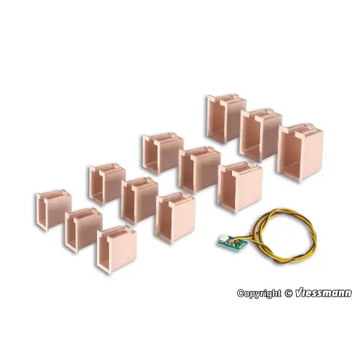 [VI6005] Set de 12 éclairages LED pour maison Viessmann 6005 - HO 1/87 - 4 tailles différentes