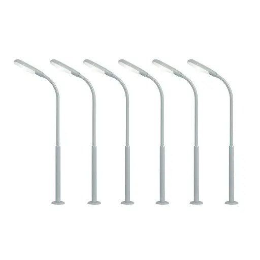 [VI64906] Lot de 6 lampadaires de ville Viessmann 64906 - N 1/160 - hauteur 54  mm