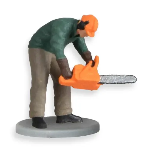 [VI1548] Figurine animée Bûcheron avec tronçonneuse Viessmann 1548 - HO 1/87