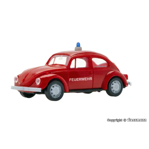 [VI1160] VW Coccinelle type pompiers avec éclairage LED et lumière bleue - Viessmann 1160 - HO 1/87