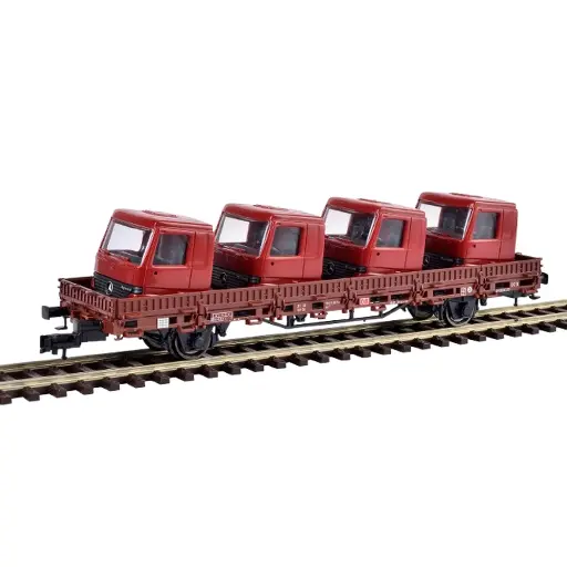 [KI26253] Wagon à bords bas chargé de cabines de conduite - Kibri 26253 - HO 1/87 - DB-AG - 2R