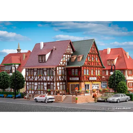 [VO43694] Boutique aménagée avec éclairage intérieur fonctionnel - Vollmer 43694 - HO 1/87