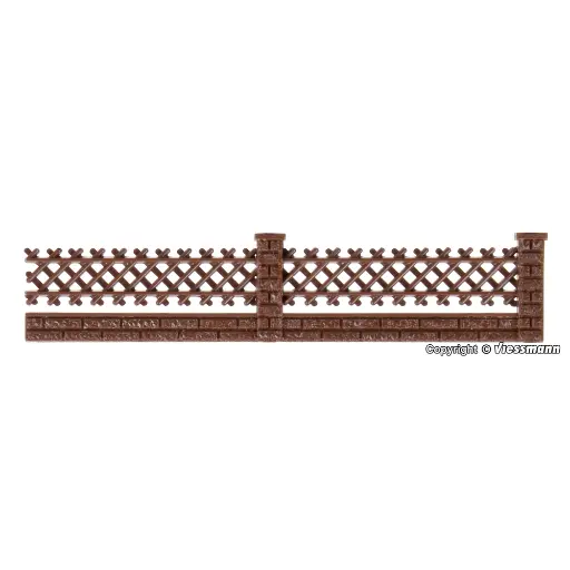 [VO45011] Clôture de Chasseur - 192x4x17mm - Vollmer 45011 - HO : 1/87