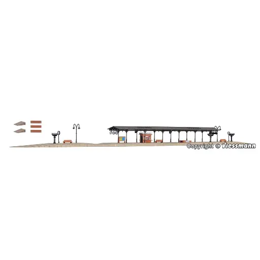[VO47504] Quai de gare couvert Baden-Baden - Vollmer 47504 - N 1/160 - 65 x 35 x 45 mm