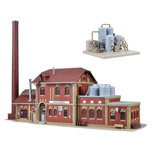 [VO45609] Usine "Aktien-Brauerei" avec chaufferie intérieur - Vollmer 45609 - HO : 1/87