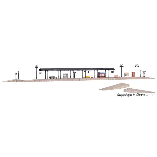 [VO43559] Quai de gare Baden-Baden extensible VOLLMER 43559 - HO 1/87