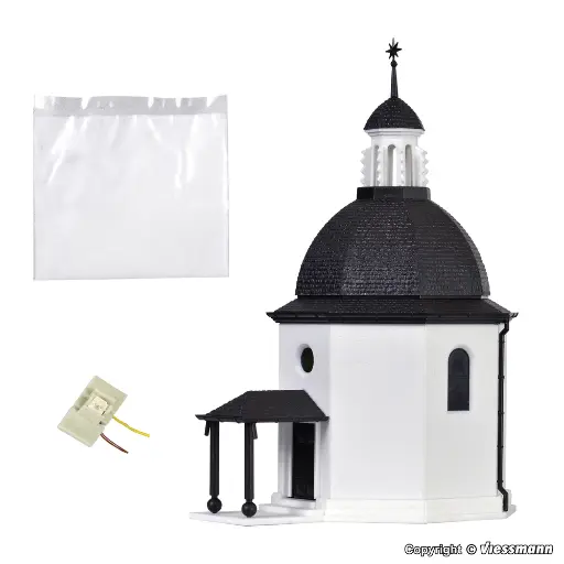 [VO49412] Chapelle commémorative Silent Night - Eclairage LED et neige artificielle - Vollmer 43570 - Z 1/220