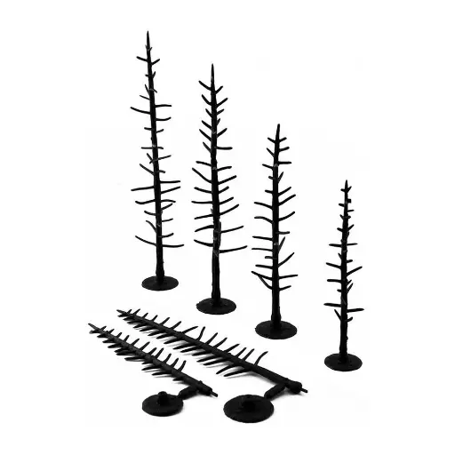 [WOTR1125] Lot de 44 armatures de pins WOODLAND SCENICS TR1125 - HO 1/87 - 101-152mm