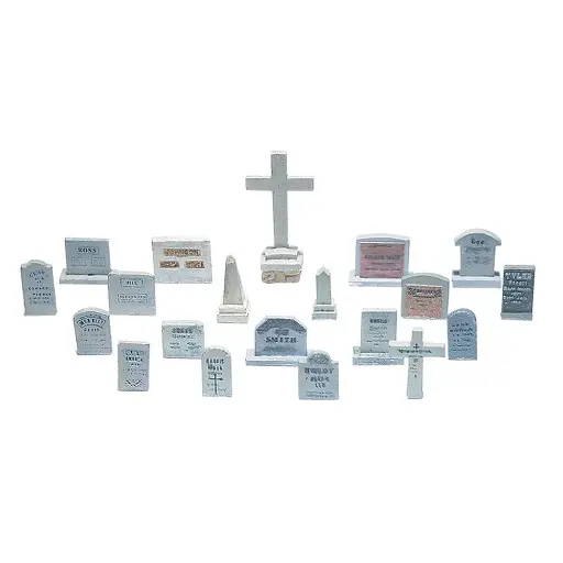 [WOD201] Lot de 20 Pierres tombales WOODLAND SCENICS D201 - HO 1/87