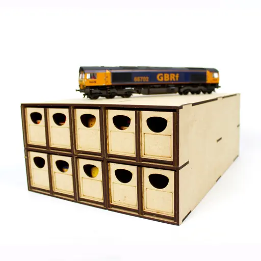 [WSLC-012] Boîte de rangement pour locomotives - WWSCENICS WSLC-012 - 10 tiroirs