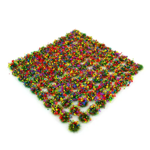 [SGTMIX04] Touffes d'herbe statique autocollantes "fleurs mixtes" 4 mm - WWSCENICS SGTMIX04 - lot de 100