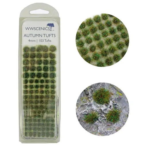[W3T-AU4] Touffes d'herbe statique autocollantes "Automne" 4mm - WWSCENICS W3T-AU4 - lot de 103