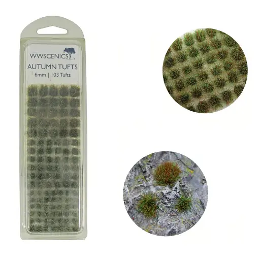[W3T-AU6] Lot de 103 touffes d'herbe d'automne - WWScenics W3T-AU6 - 6mm - HO 1/87